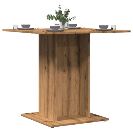 vidaXL Eettafel 80x80x75 cm bewerkt hout artisanaal eikenkleurig