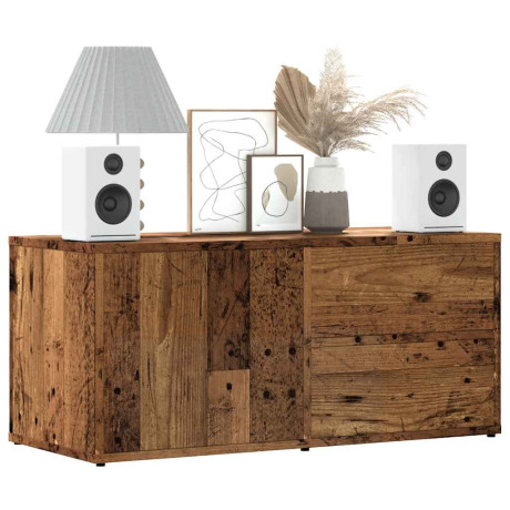 vidaXL Tv-meubel 80x34x35,5 cm bewerkt hout oud houtkleurig