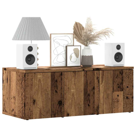 vidaXL Tv-meubel 80x34x30 cm bewerkt hout oud houtkleurig