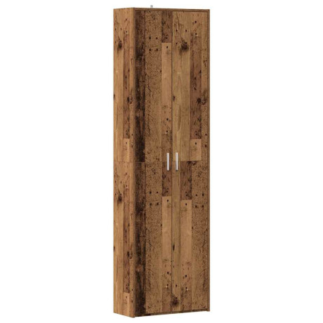 vidaXL Gangkast 55x25x189 cm bewerkt hout oud houtkleurig