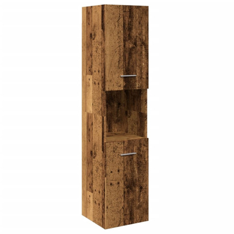 vidaXL Badkamerwandkast 30x30x130 cm bewerkt hout oud houtkleurig