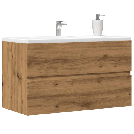 vidaXL Badkamerwandkast 80x38,5x45 cm bewerkt hout artisanaal eiken