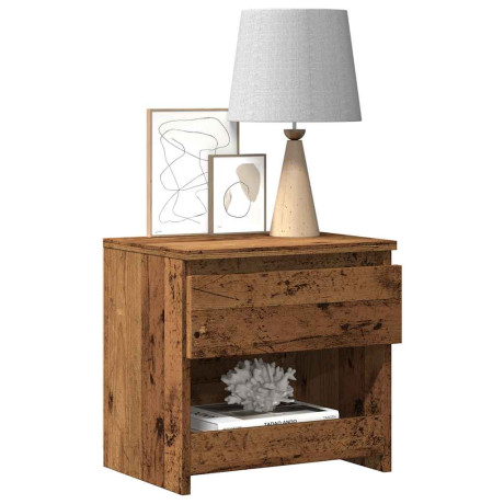 vidaXL Nachtkastje 40x30x39 cm bewerkt hout oud houtkleurig