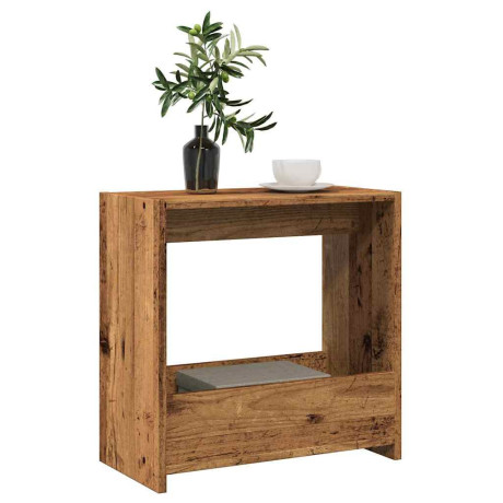 vidaXL Bijzettafel 50x26x50 cm bewerkt hout oud houtkleurig