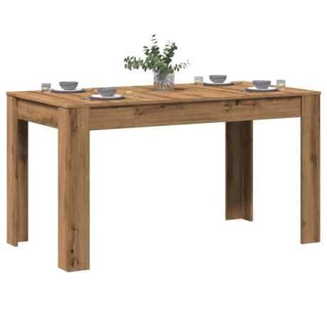 vidaXL Eettafel 140x74,5x76 cm bewerkt hout artisanaal eikenkleurig