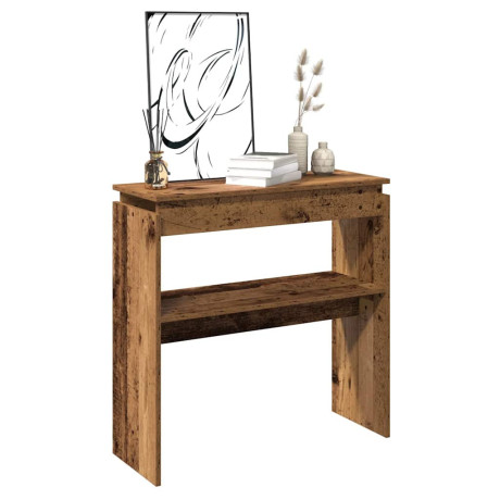 vidaXL Wandtafel 80x30x102 cm bewerkt hout oud houtkleurig