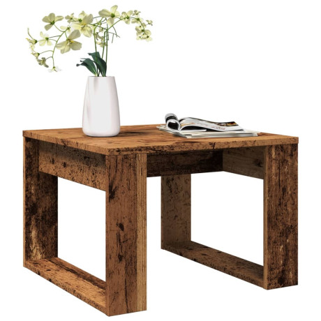 vidaXL Bijzettafel 50x50x35 cm bewerkt hout oud houtkleurig