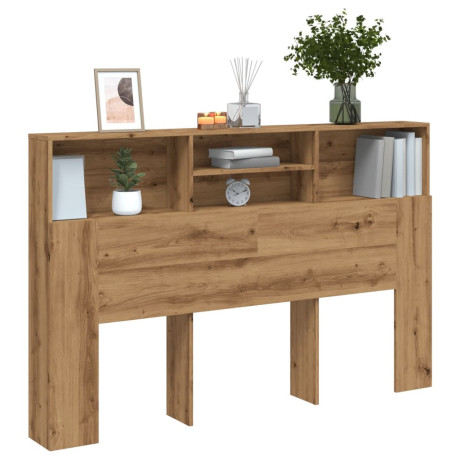 vidaXL Hoofdbordkast 160x19x103,5cm bewerkt hout artisanaal eikenkleur