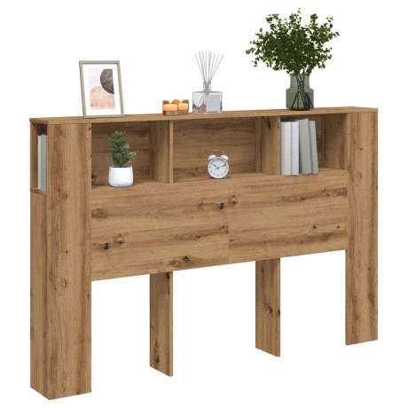 vidaXL Hoofdbordkast 160x18,5x103,5 cm bewerkt hout artisanaal eiken