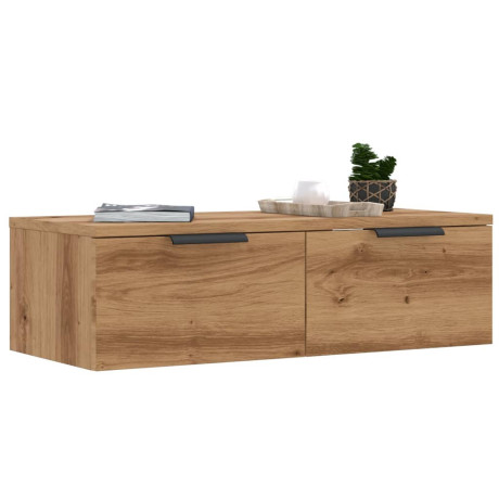 vidaXL Wandkast 68x30x20 cm bewerkt hout oud houtkleurig