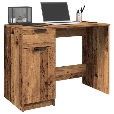 vidaXL Bureau 100x50x75 cm bewerkt hout oud houtkleurig