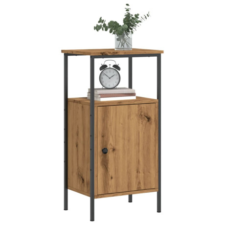 vidaXL Nachtkastje 41x31x80 cm bewerkt hout artisanaal eikenkleurig