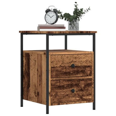 vidaXL Nachtkastje 44x45x60 cm bewerkt hout oud houtkleurig