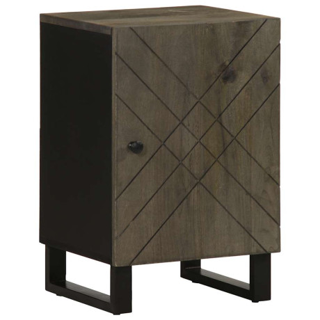 vidaXL Badkamerkast 38x33x58 cm massief mangohout zwart