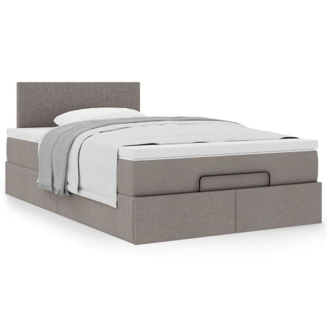 vidaXL Bedframe met matras 120x200cm stof taupe