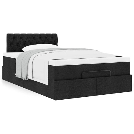 vidaXL Bedframe met matras 120x200cm stof zwart