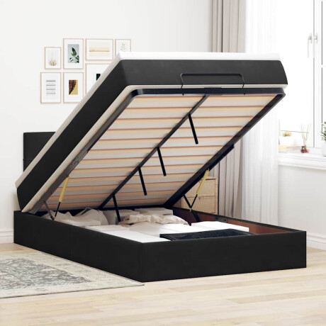 vidaXL Bed poef met matras en LED's 120x190 cm fluweel zwart