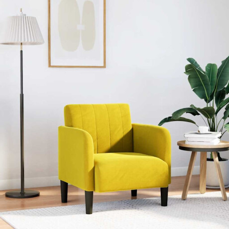 vidaXL Fauteuil met armleuningen 54 cm fluweel geel