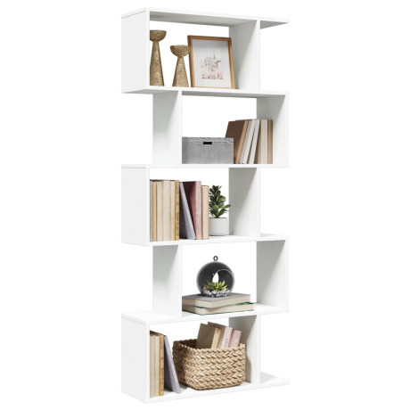 vidaXL Kamerscherm / boekenkast 5-laags 70x24x161 cm bewerkt hout wit