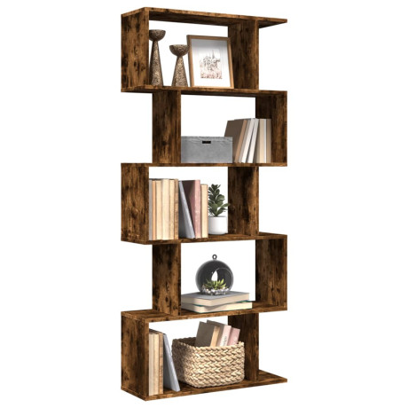 vidaXL Kamerscherm / boekenkast 5-laags 70x24x161 cm hout gerookt eik