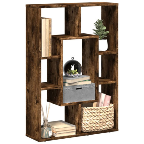 vidaXL Boekenkast 63x20x90 cm bewerkt hout gerookt eikenkleurig