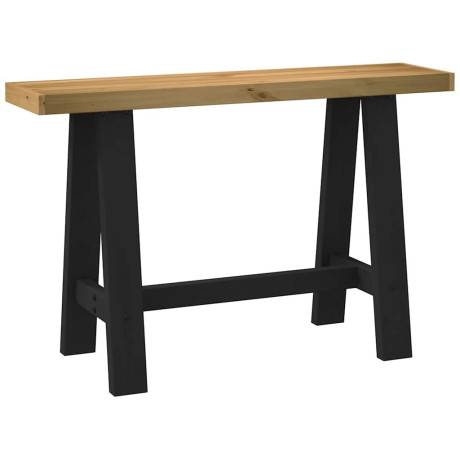 vidaXL Wandtafel NOAIN A-vormige poten 120x30x75 cm massief hout