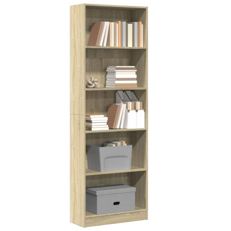 vidaXL Boekenkast 60x24x176 cm bewerkt hout sonoma eikenkleurig