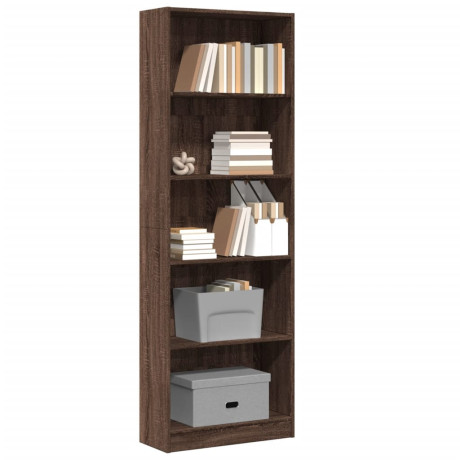 vidaXL Boekenkast 60x24x176 cm bewerkt hout bruin eikenkleurig