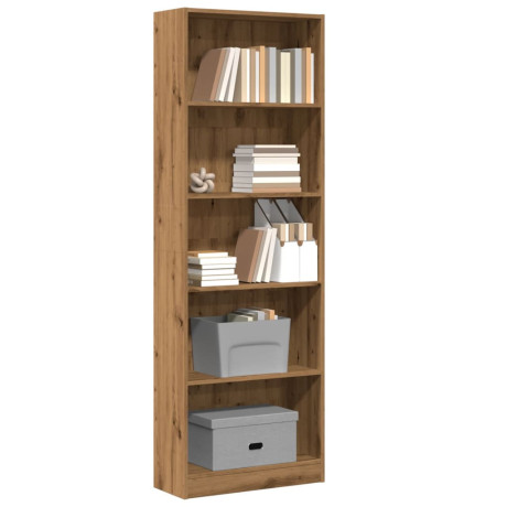 vidaXL Boekenkast 60x24x176 cm bewerkt hout artisanaal eikenkleurig
