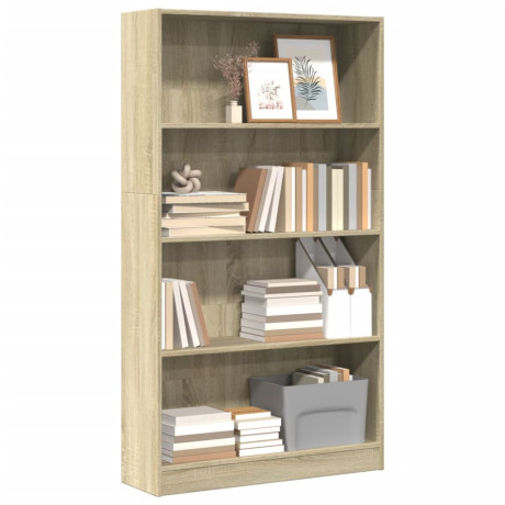vidaXL Boekenkast 80x24x143 cm bewerkt hout sonoma eikenkleurig