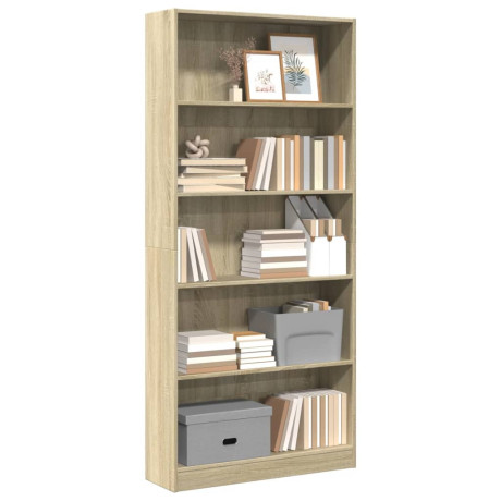 vidaXL Boekenkast 80x24x176 cm bewerkt hout sonoma eikenkleurig