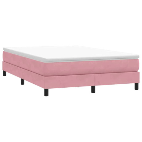 vidaXL Boxspring zonder matras fluweel roze 140x210 cm