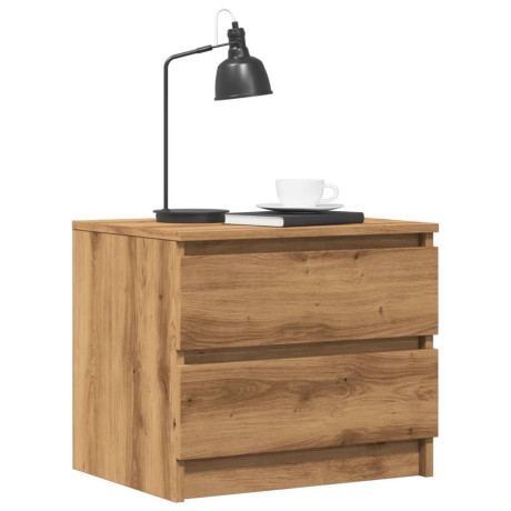 vidaXL Nachtkastje 50x40x43.5 cm bewerkt hout artisanaal eikenkleurig