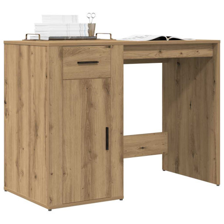vidaXL Bureau 100x49x75 cm bewerkt hout artisanaal eikenkleur