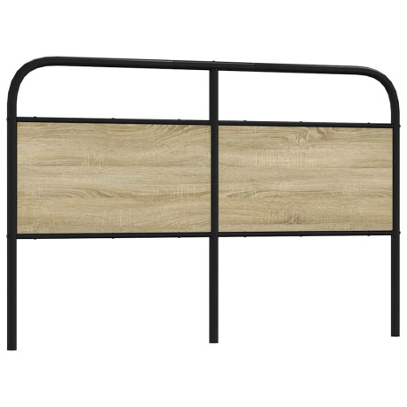 vidaXL Vervangend hoofdbord 160 cm staal en bewerkt hout sonoma eikenkleurig