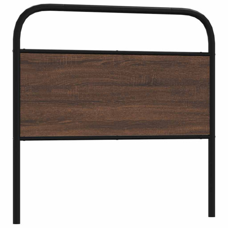 vidaXL Vervangend hoofdbord 90 cm bewerkt hout en staal bruin eikenkleurig