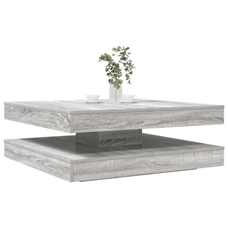 vidaXL Salontafel 360 graden draaibaar 90x90x34,5cm grijs sonoma eiken