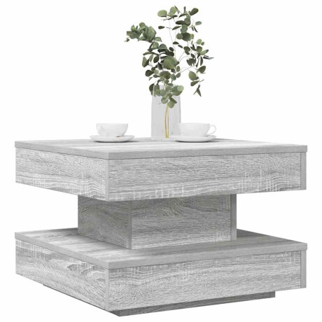 vidaXL Salontafel 360 graden draaibaar 50x50x34,5cm grijs sonoma eiken