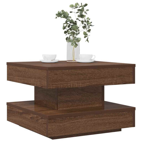vidaXL Salontafel 360 graden draaibaar 50x50x34,5 cm bruin eikenkleur