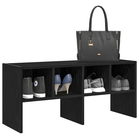 vidaXL Schoenenrek stapelbaar 89,5x30x40 cm zwart eikenkleurig