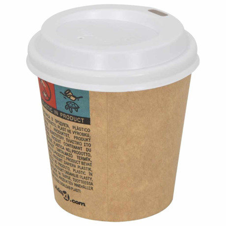 vidaXL Papieren koffiebekerdeksels Ø60 mm 4oz 1000 st kunststof wit