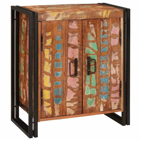 vidaXL Nachtkastje Multikleur 38 x 33 x 58 cm massief gerecycled hout