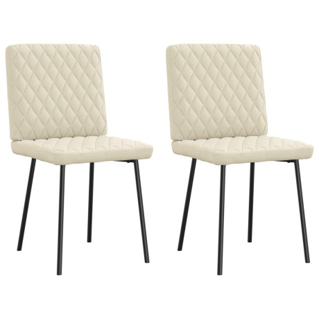 vidaXL Eetkamerstoelen 2 st kunstleer crèmekleurig