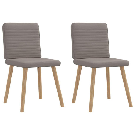 vidaXL Eetkamerstoelen draaibaar 2 st stof taupe