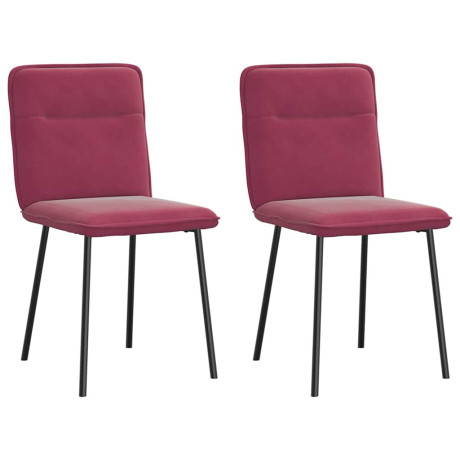 vidaXL Eetkamerstoelen 2 st fluweel wijnrood