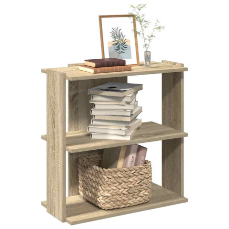 vidaXL Boekenkast 3-laags 60x30x60 cm bewerkt hout sonoma eikenkleurig