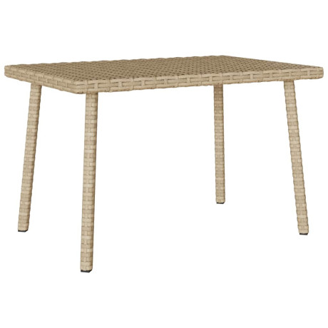 vidaXL Tuin salontafel rechthoekig 60x40x37 cm poly rattan beige