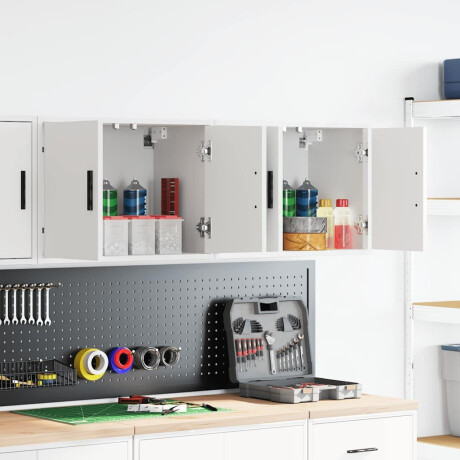 vidaXL Garagewandkasten 2 st spaanplaat wit