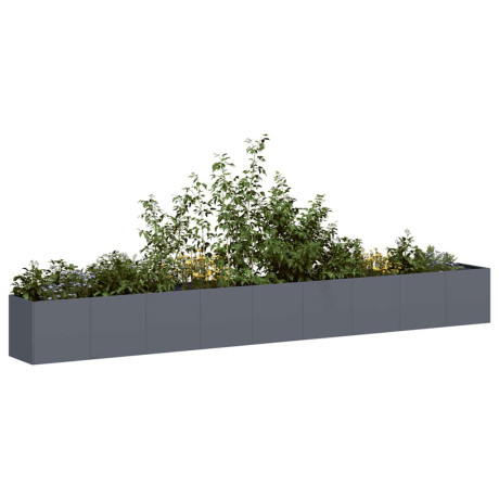 vidaXL Plantenbak 360x40x40 cm koudgewalst staal antracietkleurig