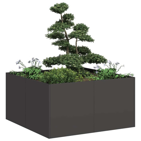 vidaXL Plantenbak 80x80x40 cm koudgewalst staal zwart
